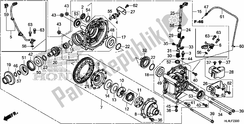 Todas las partes para Engranaje Conducido Final de Honda SXS 1000M3L Pioneer 1000 3 Seat 2020