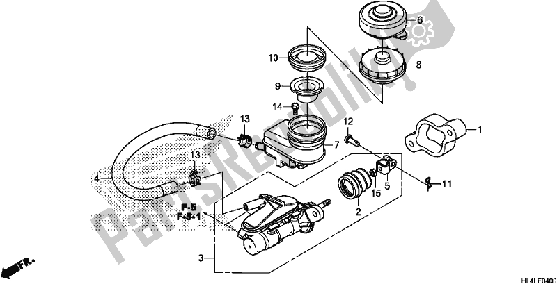 Todas as partes de Cilindro Mestre Do Freio Dianteiro do Honda SXS 1000M3L Pioneer 1000 3 Seat 2020