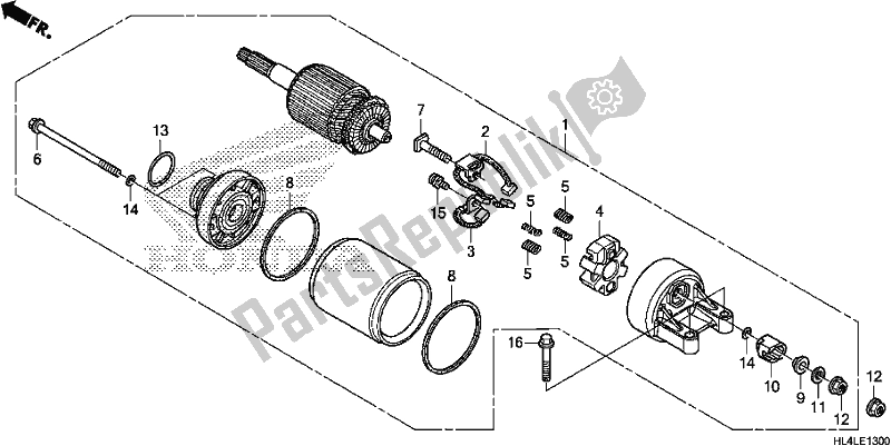 All parts for the Starting Motor of the Honda SXS 1000M3L Pioneer 1000 3 Seat 2020