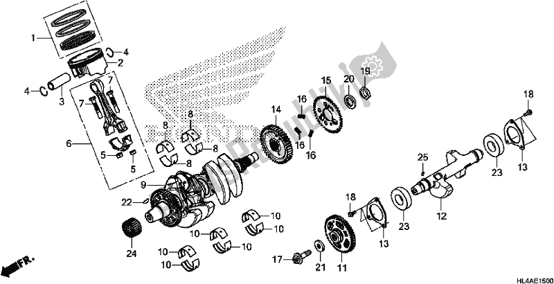 All parts for the Crankshaft/piston of the Honda SXS 1000M3P Pioneer 1000 3 Seat 2017