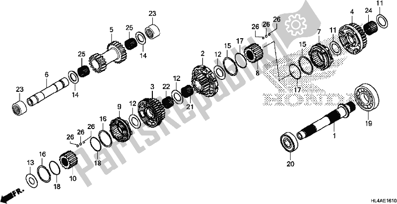 All parts for the Final Drive Shaft of the Honda SXS 1000M3P Pioneer 1000 3 Seat 2017