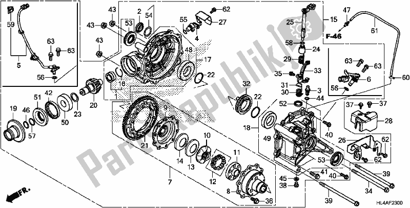 All parts for the Final Driven Gear of the Honda SXS 1000M3P Pioneer 1000 3 Seat 2017
