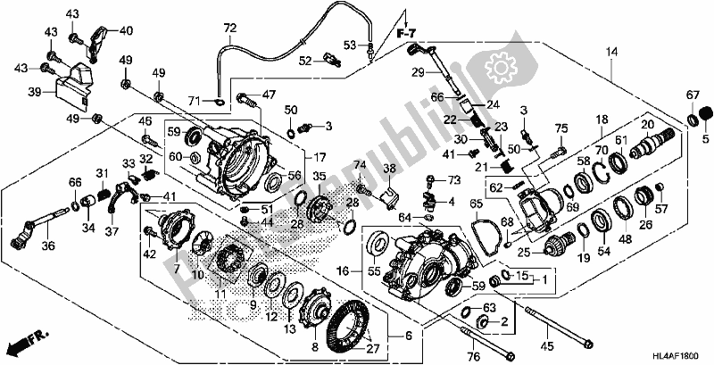 Toutes les pièces pour le Vitesse Finale Avant du Honda SXS 1000M3P Pioneer 1000 3 Seat 2017