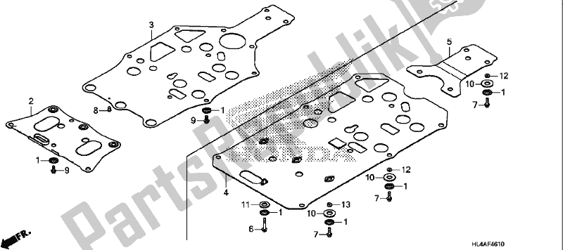 Alle onderdelen voor de Skid Plate van de Honda SXS 1000M3P Pioneer 1000 3 Seat 2017