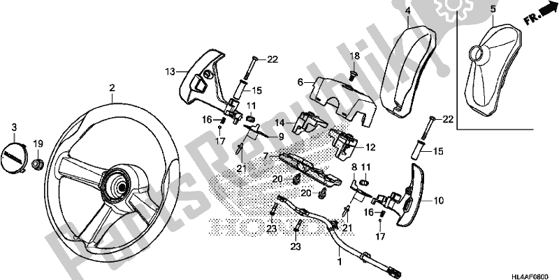 All parts for the Steering Wheel of the Honda SXS 1000M3P Pioneer 1000 3 Seat 2017