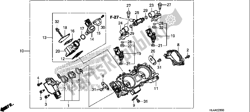 Todas as partes de Corpo Do Acelerador do Honda SXS 1000M3P Pioneer 1000 3 Seat 2017