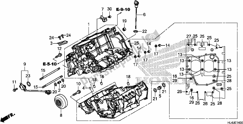 Alle onderdelen voor de Carter van de Honda SXS 1000M3P Pioneer 1000 3 Seat 2018
