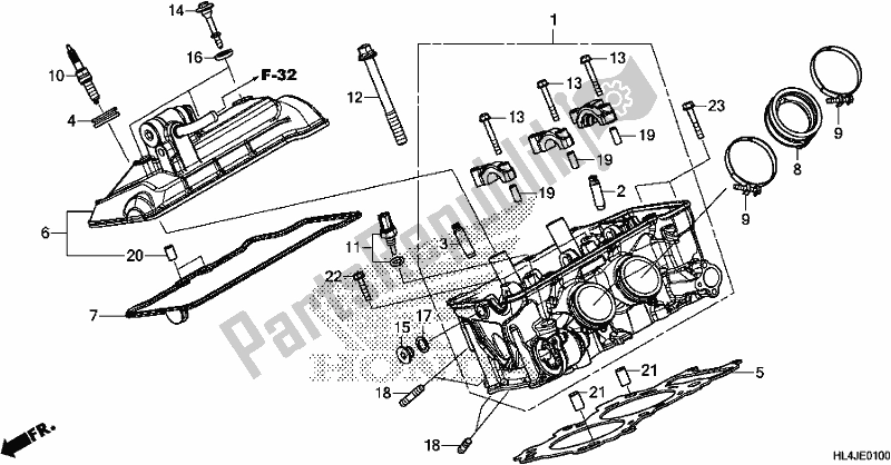 Tutte le parti per il Testata del Honda SXS 1000M3P Pioneer 1000 3 Seat 2018