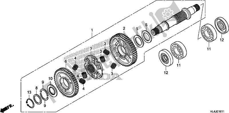 Todas as partes de Final Driven Shaft do Honda SXS 1000M3P Pioneer 1000 3 Seat 2018
