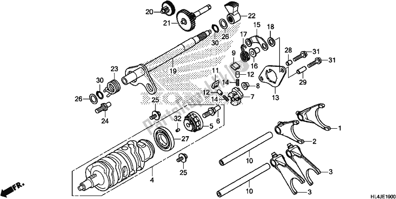 Todas as partes de Gearshift Fork (transmission) do Honda SXS 1000M3P Pioneer 1000 3 Seat 2018