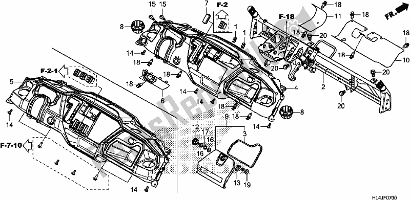 Alle onderdelen voor de Instrumentenpaneel van de Honda SXS 1000M3P Pioneer 1000 3 Seat 2018