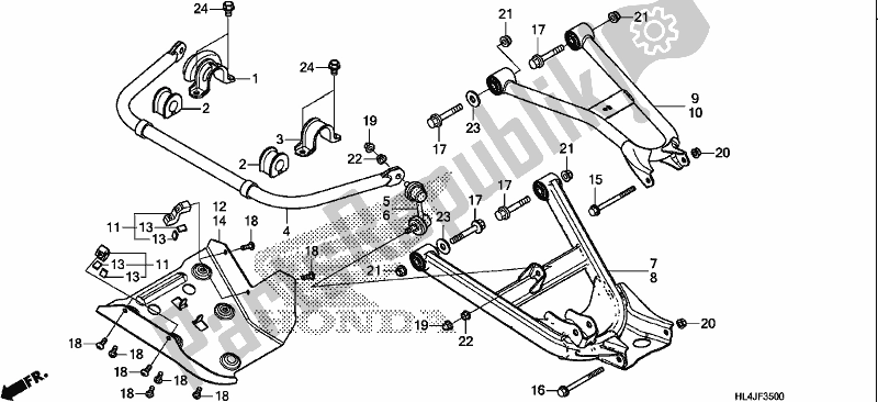 Todas las partes para Rear Arm/rear Stabilizer de Honda SXS 1000M3P Pioneer 1000 3 Seat 2018