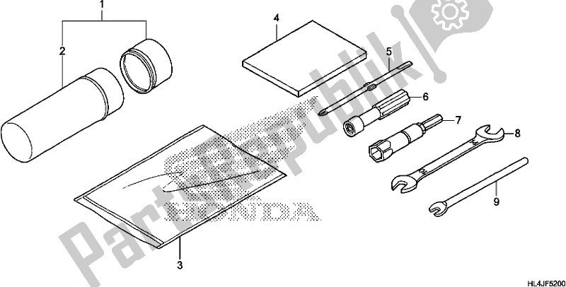 All parts for the Tools of the Honda SXS 1000M3P Pioneer 1000 3 Seat 2018