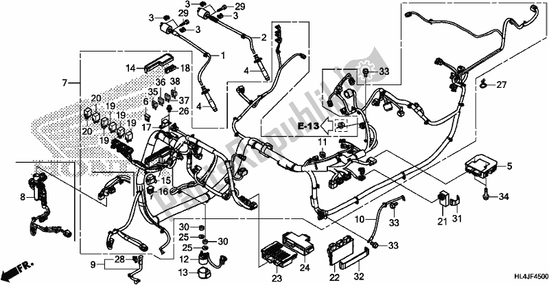 Alle onderdelen voor de Kabelboom van de Honda SXS 1000M3P Pioneer 1000 3 Seat 2018