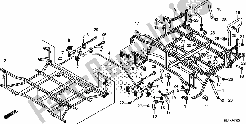 Todas as partes de Bed do Honda SXS 1000M3P Pioneer 1000 3 Seat 2019