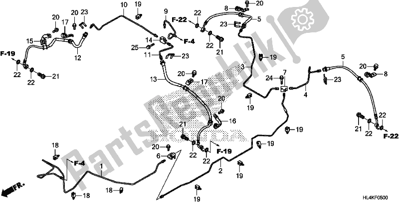 Toutes les pièces pour le Tuyau De Frein du Honda SXS 1000M3P Pioneer 1000 3 Seat 2019