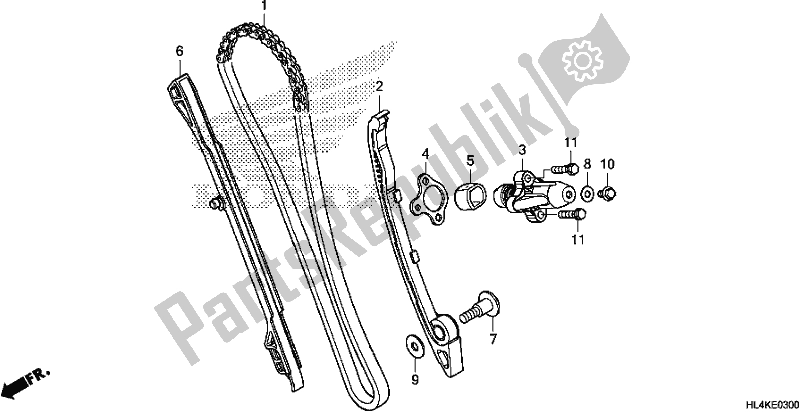 All parts for the Cam Chain/tensioner of the Honda SXS 1000M3P Pioneer 1000 3 Seat 2019