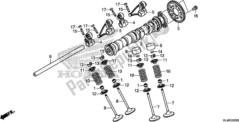 Toutes les pièces pour le Arbre à Cames / Soupape du Honda SXS 1000M3P Pioneer 1000 3 Seat 2019