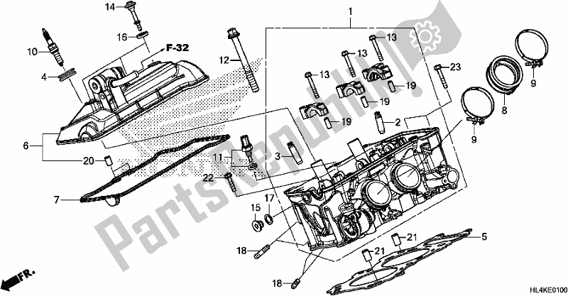 Alle onderdelen voor de Cilinderkop van de Honda SXS 1000M3P Pioneer 1000 3 Seat 2019