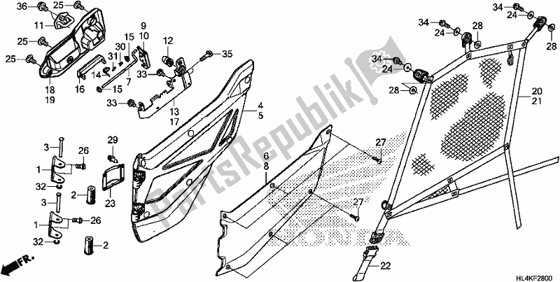 Alle onderdelen voor de Front Door van de Honda SXS 1000M3P Pioneer 1000 3 Seat 2019