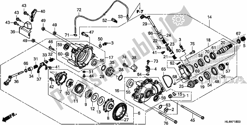 Todas las partes para Engranaje Final Delantero de Honda SXS 1000M3P Pioneer 1000 3 Seat 2019