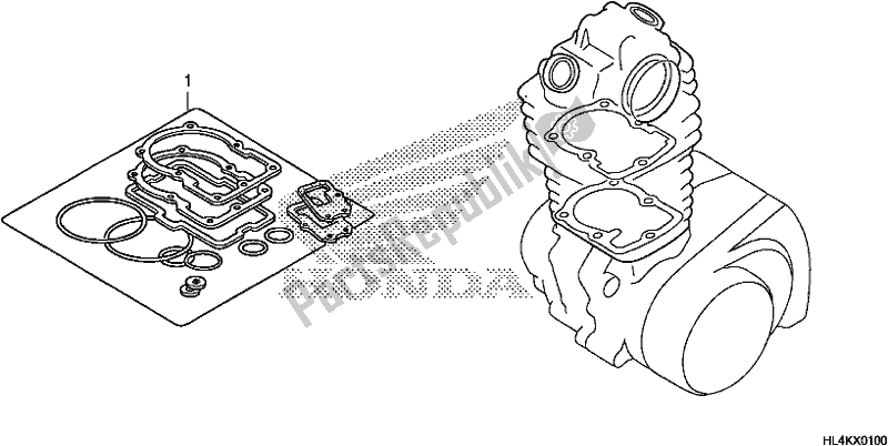 Alle onderdelen voor de Pakkingset A van de Honda SXS 1000M3P Pioneer 1000 3 Seat 2019