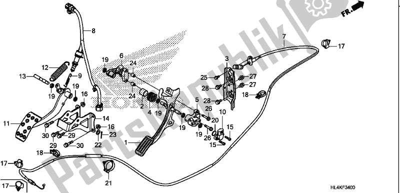 Toutes les pièces pour le Pédale du Honda SXS 1000M3P Pioneer 1000 3 Seat 2019