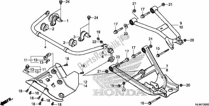 Alle onderdelen voor de Rear Arm/rear Stabilizer van de Honda SXS 1000M3P Pioneer 1000 3 Seat 2019