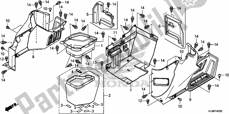 All parts for the Side Cover of the Honda SXS 1000M3P Pioneer 1000 3 Seat 2019