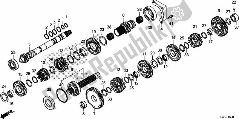 All parts for the Transmission of the Honda SXS 1000M3P Pioneer 1000 3 Seat 2019