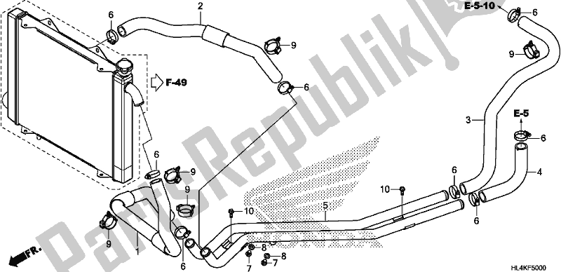 All parts for the Water Pipe/water Hose of the Honda SXS 1000M3P Pioneer 1000 3 Seat 2019