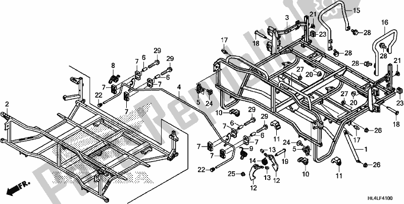 All parts for the Bed of the Honda SXS 1000M3P Pioneer 1000 3 Seat 2020