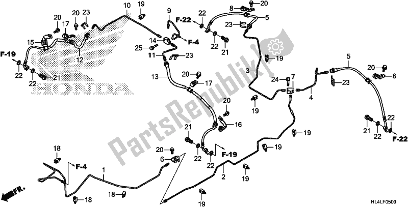 All parts for the Brake Pipe of the Honda SXS 1000M3P Pioneer 1000 3 Seat 2020