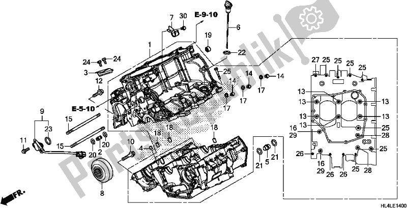 All parts for the Crankcase of the Honda SXS 1000M3P Pioneer 1000 3 Seat 2020