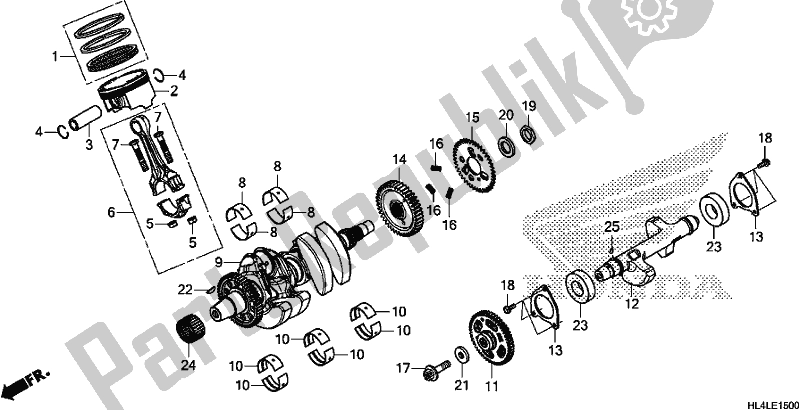 All parts for the Crankshaft/piston of the Honda SXS 1000M3P Pioneer 1000 3 Seat 2020