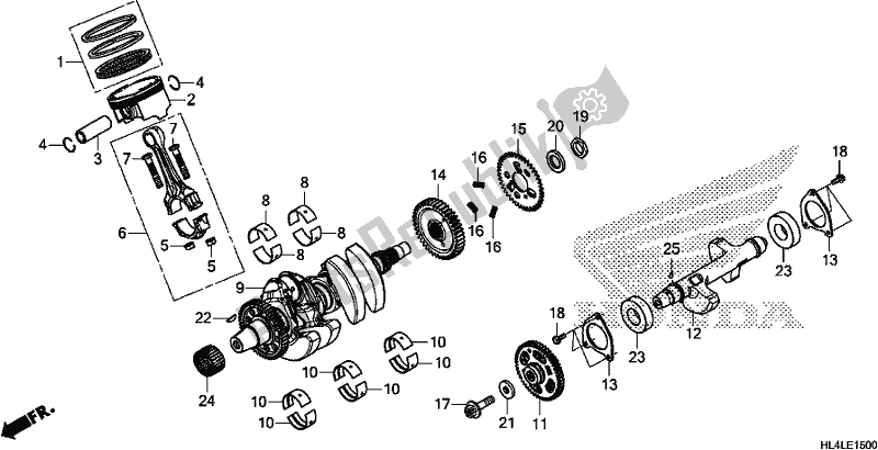 All parts for the Crankshaft/piston of the Honda SXS 1000M3P Pioneer 1000 3 Seat 2020