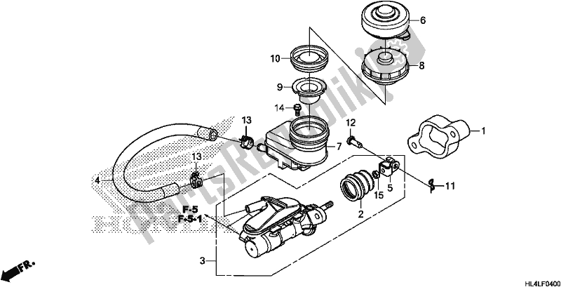 All parts for the Front Brake Master Cylinder of the Honda SXS 1000M3P Pioneer 1000 3 Seat 2020