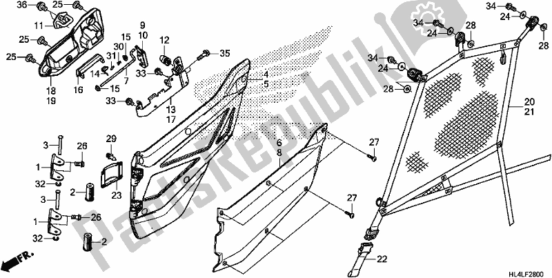 All parts for the Front Door of the Honda SXS 1000M3P Pioneer 1000 3 Seat 2020