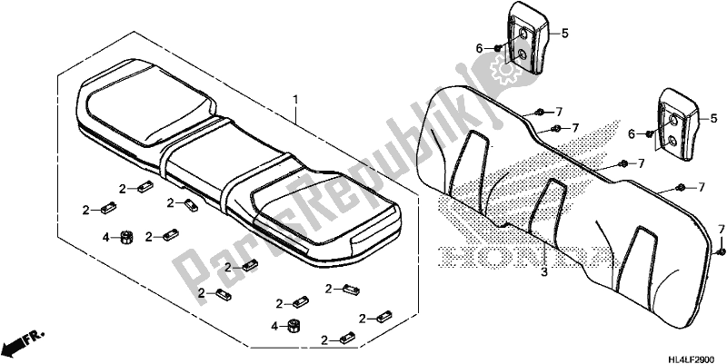 Tutte le parti per il Sedile Anteriore del Honda SXS 1000M3P Pioneer 1000 3 Seat 2020