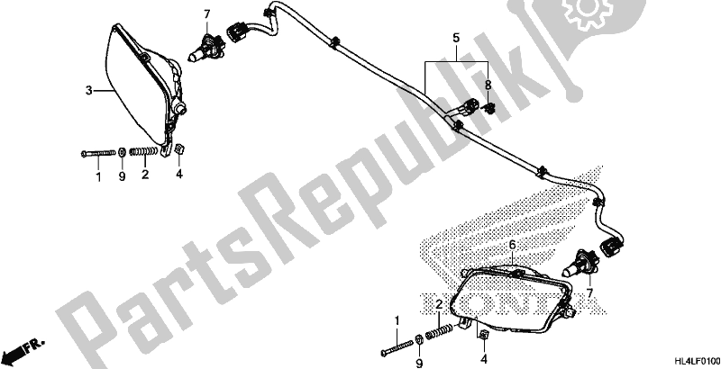 All parts for the Headlight of the Honda SXS 1000M3P Pioneer 1000 3 Seat 2020