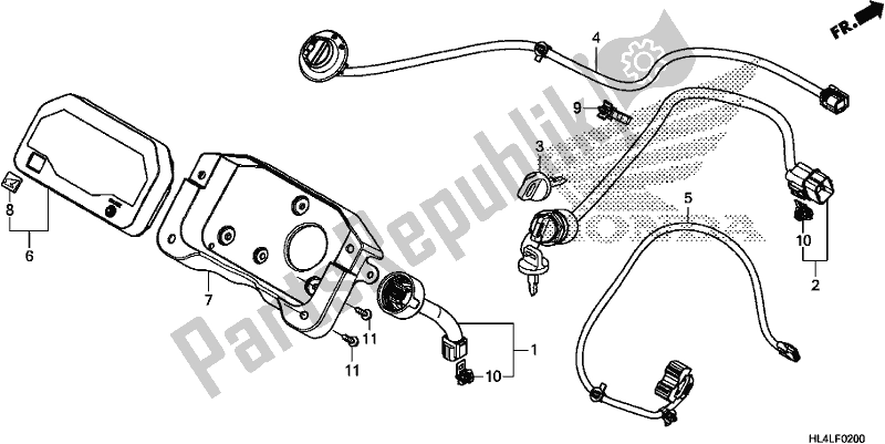 Toutes les pièces pour le Meter/switch du Honda SXS 1000M3P Pioneer 1000 3 Seat 2020