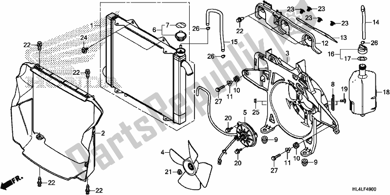 All parts for the Radiator of the Honda SXS 1000M3P Pioneer 1000 3 Seat 2020