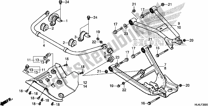 All parts for the Rear Arm/rear Stabilizer of the Honda SXS 1000M3P Pioneer 1000 3 Seat 2020