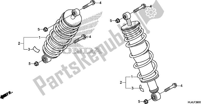 All parts for the Rear Cushion of the Honda SXS 1000M3P Pioneer 1000 3 Seat 2020