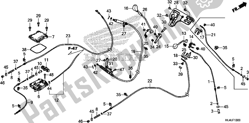 Todas as partes de Shift Lever/select Lever do Honda SXS 1000M3P Pioneer 1000 3 Seat 2020