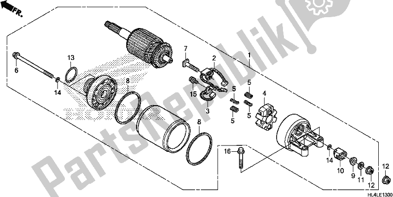 Tutte le parti per il Motore Di Avviamento del Honda SXS 1000M3P Pioneer 1000 3 Seat 2020