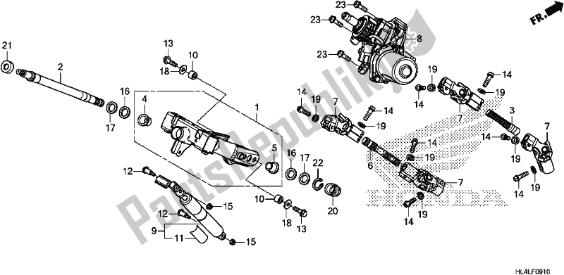 All parts for the Steering Shaft (eps) of the Honda SXS 1000M3P Pioneer 1000 3 Seat 2020