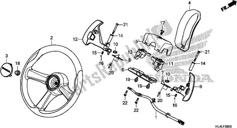 All parts for the Steering Wheel of the Honda SXS 1000M3P Pioneer 1000 3 Seat 2020