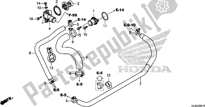 All parts for the Water Hose/thermostat of the Honda SXS 1000M3P Pioneer 1000 3 Seat 2020