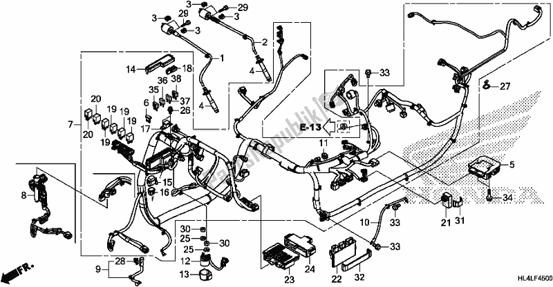 All parts for the Wire Harness of the Honda SXS 1000M3P Pioneer 1000 3 Seat 2020